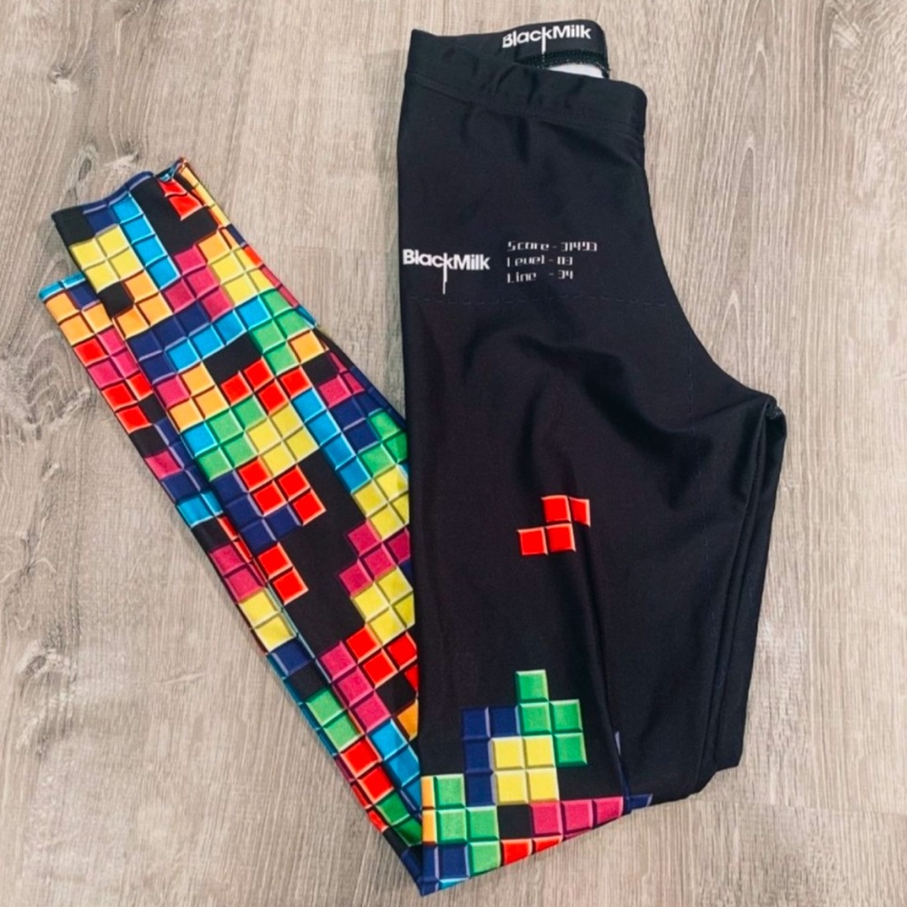 RARE Blackmilk leggings Tetris Multicolored Iconic XS Dragoncon Gamescom Pax